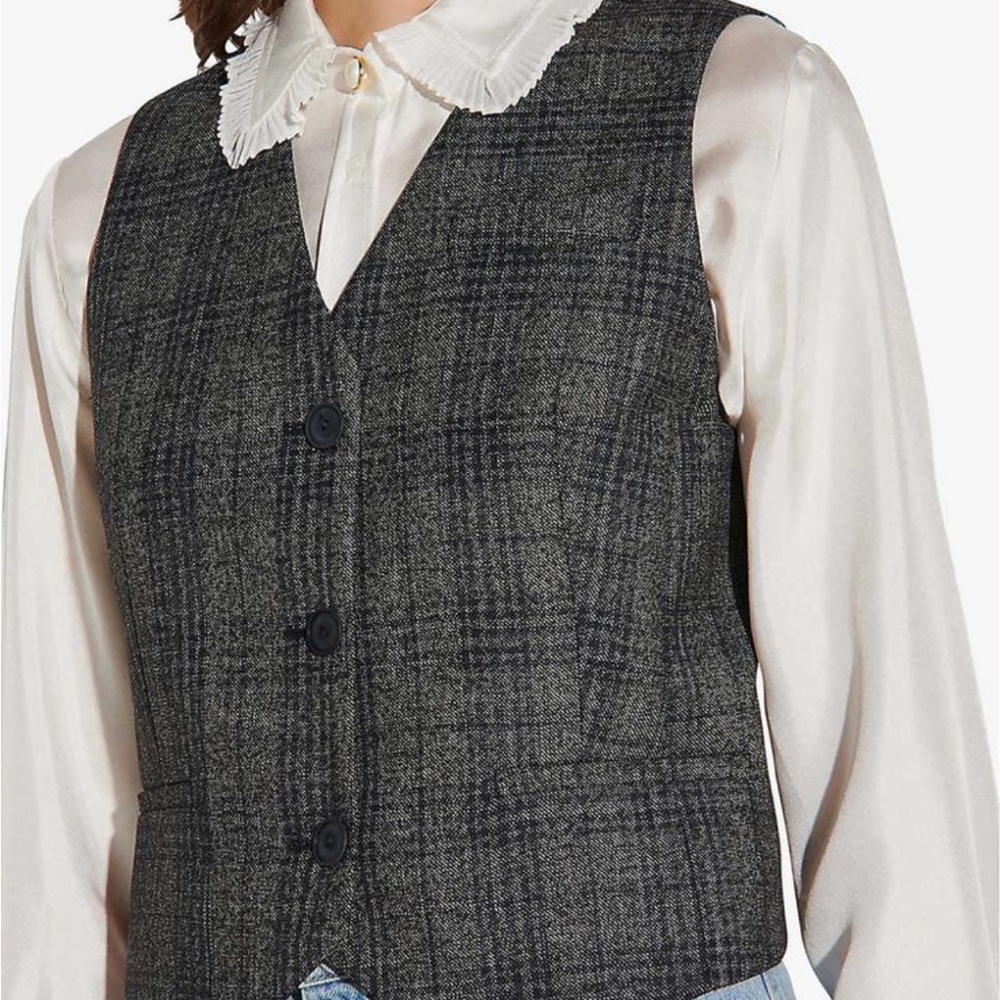 Plaid Button-Up Vest